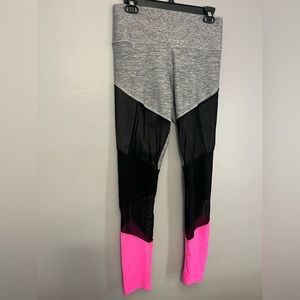 Black/ pink / gray Victoria secret PINK BRAND yoga pants, MEDIUM.
